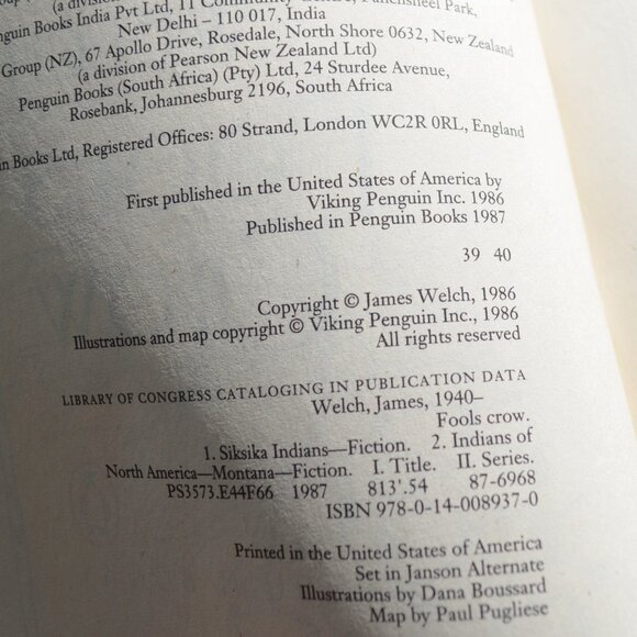 PENGUIN BOOKS Fools Crow by James Welch - Picture 4 of 4